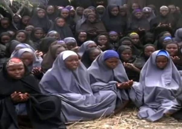 A still from  a video showing the girls in captivity. Picture: AFP/Getty Images