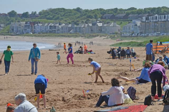 People enjoy the sun at North Berwick. Picture: Jon Savage