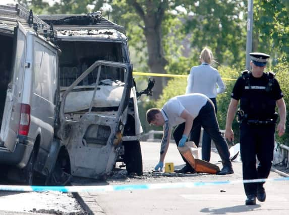 The aftermath of yesterdays  street battle in Cardowan. Picture: PA