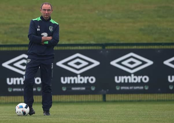 Manager Martin ONeill oversees a Republic of Ireland training session at the National Sports Campus in Abbotstown, Dublin. Picture: Brian Lawless/PA Wire