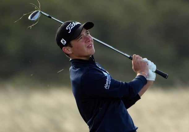 Ewen Ferguson pulled out of today's Open qualifier at Gailes Links after just six holes due to a wrist injury. Picture: Getty