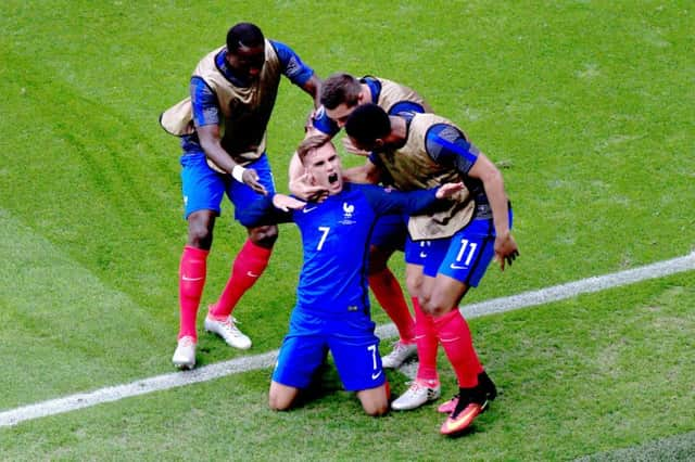 Strike force: Frances Antoine Griezmann celebrates after scoring his first goal against the Republic of Ireland last week.
Picture: Jonathan Brady/PA