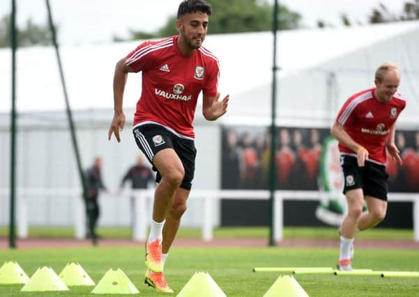 StrikerHal Robson-Kanu during training yesterday. Picture: Paul Ellis/ Getty Images