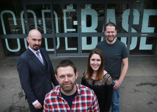 From left: CodeBase boss Jamie Coleman, Turing Festival director Brian Corcoran, Skyscanner product manager Hilary Roberts and Administrate chief executive John Peebles. Picture: Stewart Attwood