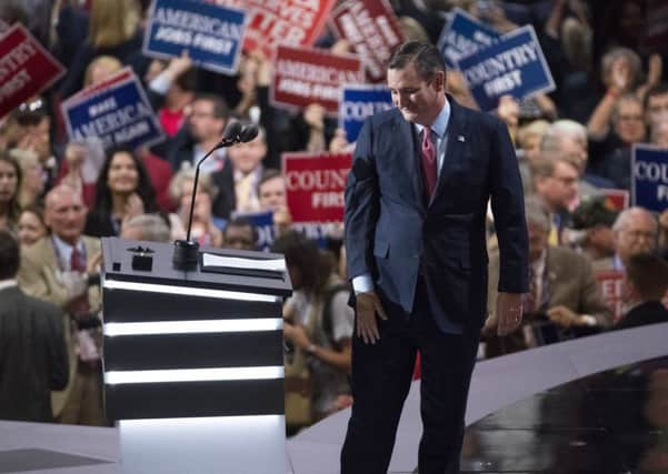 Senator Ted Cruz of Texas at the Republican rally. Picture: AP