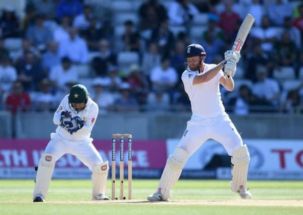 Unbeaten on 82, Jonny Bairstow steered England into pole position.  Photograph: Rui Vieira/PA