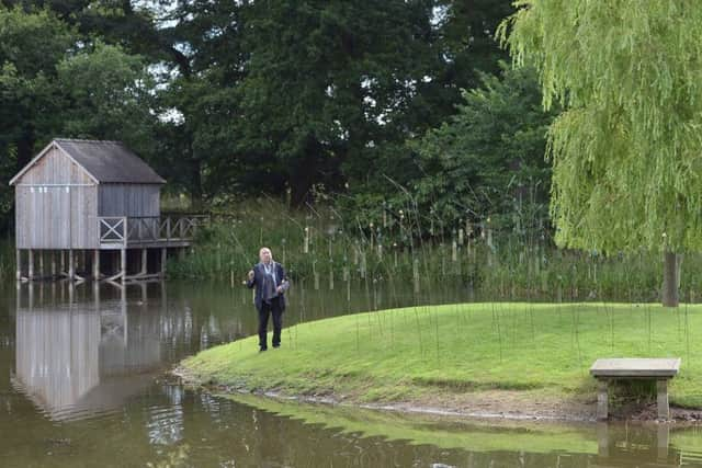 Christian Boltanski at Jupiter Artland by his work Animatas. Picture: Neil Hanna