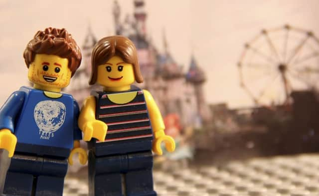 The Lego Ben Anderson and Kirsten Dally at Dismaland art exhibition. Pictures: SWNS