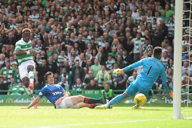 Moussa Dembele notches up his hat-trick with a low left-foot shot