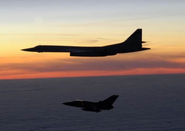 A Russian Blackjack bomber over Scotland being shadowed by an RAF Tornado F3 in a past incident. Picture: RAF