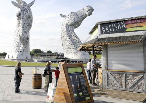 The controversial faux Bavarian burger bar at the Kelpies. Photograph: Michael Gillen