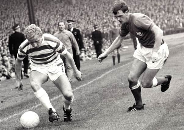 Jimmy Johnstone, in his pomp, teasing Rangers full-back Willie Mathieson in the 1966/67 season