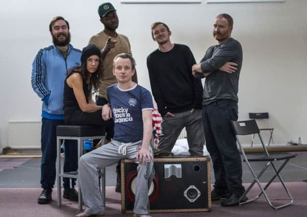 Left to right: Neil John Gibson, Itxaso Moreno, Tunji Lewis, Ben Harrison, Brad Morrison and Phil McKee. Photograph: Andrew OBrien