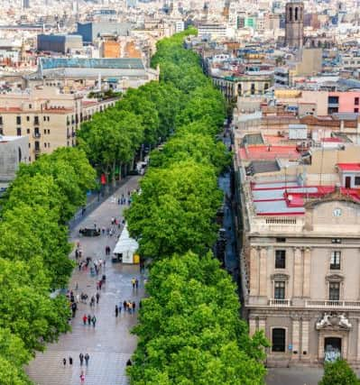 Las Ramblas of Barcelona, Aerial view