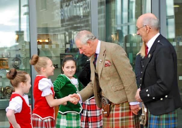 The Lord of the Isles meets Mod competitors at the Nicholson Institute in Stornoway.