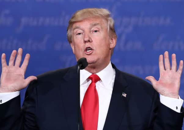 Donald Trump pictured during last night's debate. Picture: Getty Images