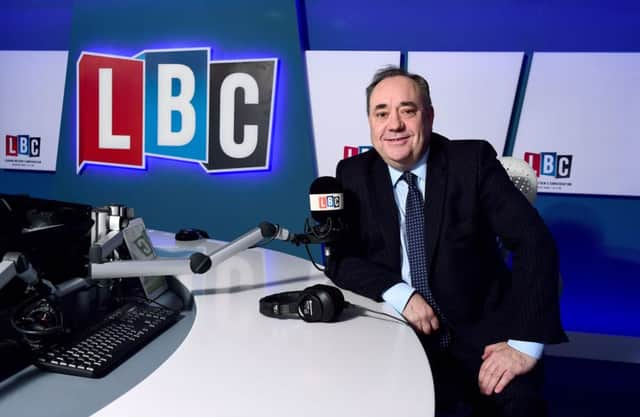 Alex Salmond was taking part in his weekly LBC radio show. Picture: Ian West/PA Wire