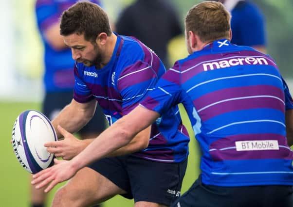 Scotland captain Greig Laidlaw gets the national team kit back on as the squad gathered yesterday at Heriot-Watt Universitys Oriam centre for the first day of training ahead of the upcoming autumn Test series.