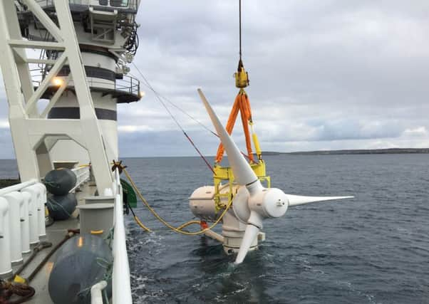 First power has been produced after the inaugural turbine was successfully installed at the MeyGen tidal scheme  in the Pentland Firth. Picture: Atlantis Resources