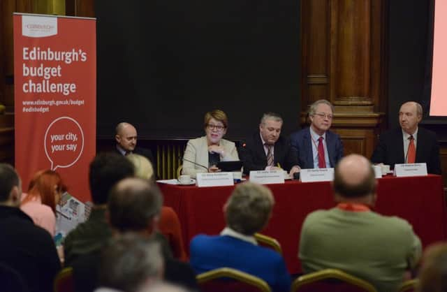 Edinburgh councillors hold a public meeting to discuss budget cuts in 2015. Picture: Neil Hanna/JP License