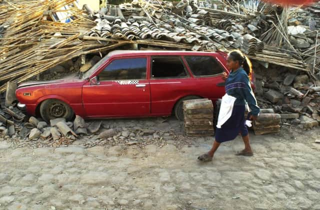 Damage from a previous 6.6-magnitude earthquake in El Salvador. Picture: AP