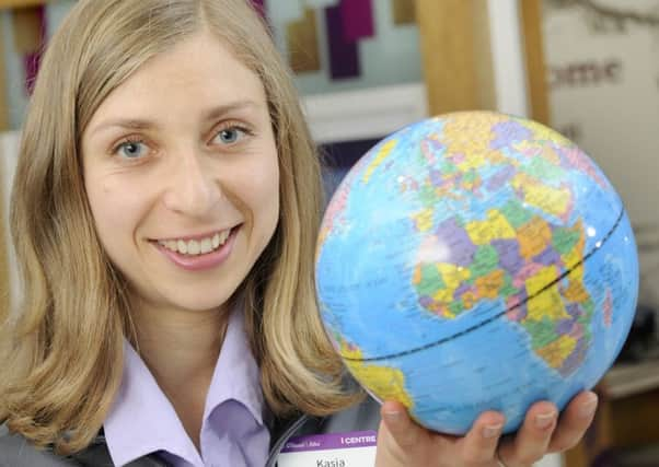 Kasia Hetman, visitor services adviser at the VisitScotland i-Centre at Edinburgh Airport. Photograph: Colin Hattersley