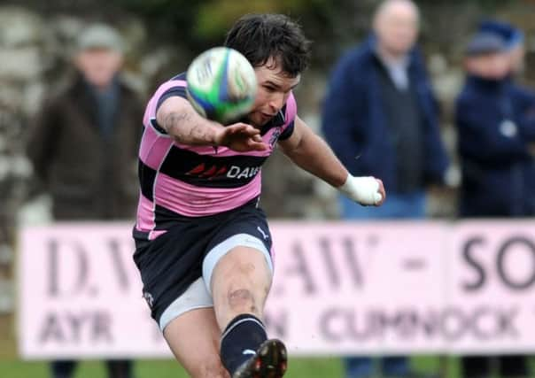 Frazier Climo had his kicking boots on for Ayr.  Picture: Robert Perry