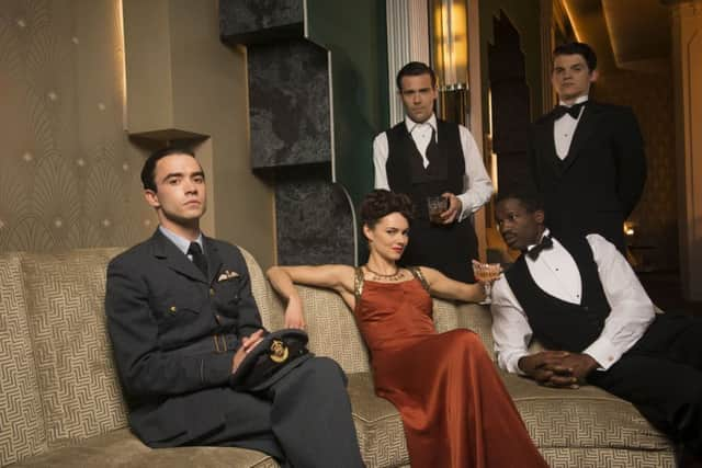 Kara Tointon as Betsey Day, with Jamie Blackley, Matt Ryan, Sope Dirisu and Edward Bluemel