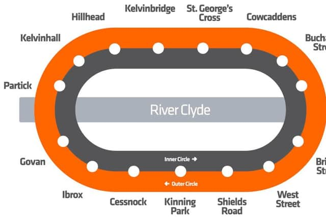 Glasgow Subway route map. Picture: Wikimedia Commons