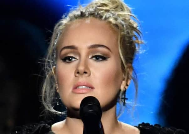 Adele performs onstage during the 59th Grammy Awards at the STAPLES Centre, Los Angeles. Picture: Kevin Winter/Getty Images for NARAS