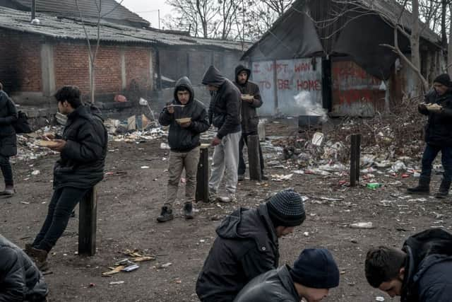 Many refugees on The Journey are trapped between what will now be a life of extreme poverty back home - having sold their property to get them this far -  and the tiny chance of a better life in Europe. Picture: Andrew Testa/Panos for Christian Aid