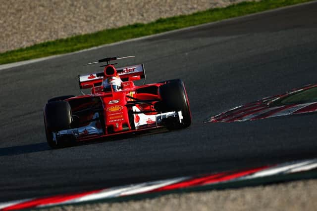 Sebastian Vettel of Germany driving the  2017 Ferrari SF70H during Formula One winter testing at the Circuit de Catalunya. Picture: Dan Istitene/Getty Images