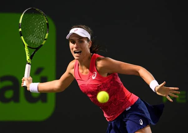 Johanna Konta of Great Britain defeated Venus Williams in the Miami Open. Picture: Getty