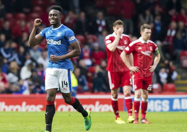 Rangers' Joe Dodoo celebrates his goal. Picture: SNS