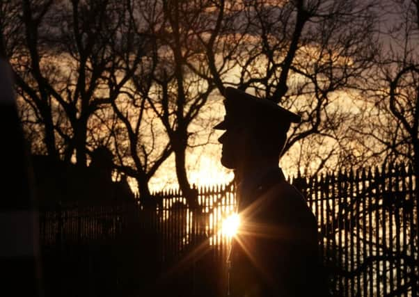 A service takes place at the Scottish National War Memorial, Edinburgh Castle yesterday. Picture: PA