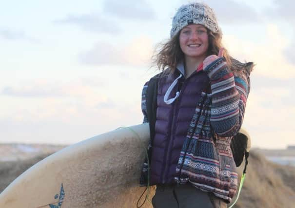 Megan Mackay is the first Scottish surfer to win an international event