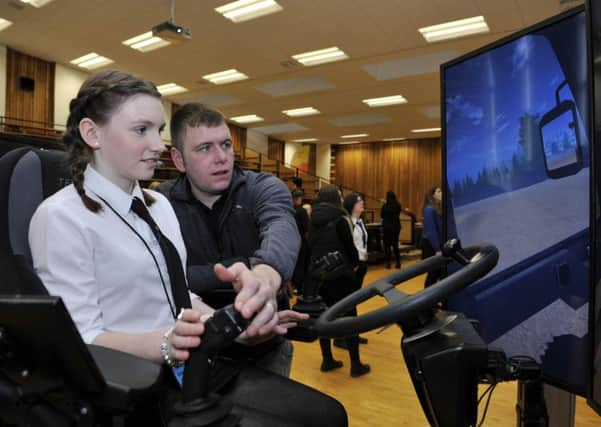 School puils given the chance to listen to speeches and learn about the construction industry