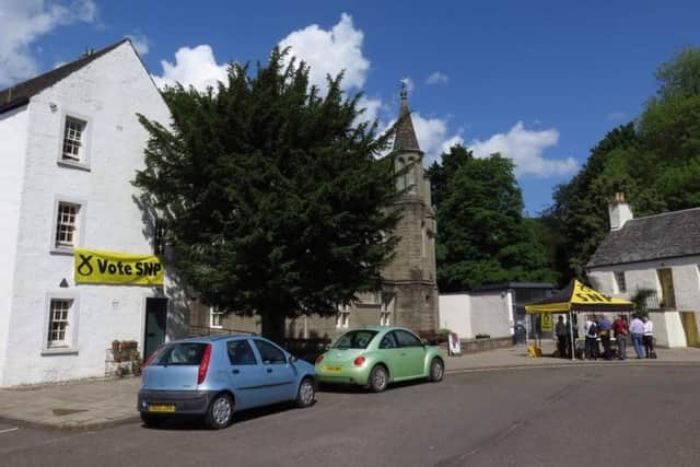 The National Trust for Scotland, which owns the building, says such banners were against tenancy agreements. Picture: Contributed