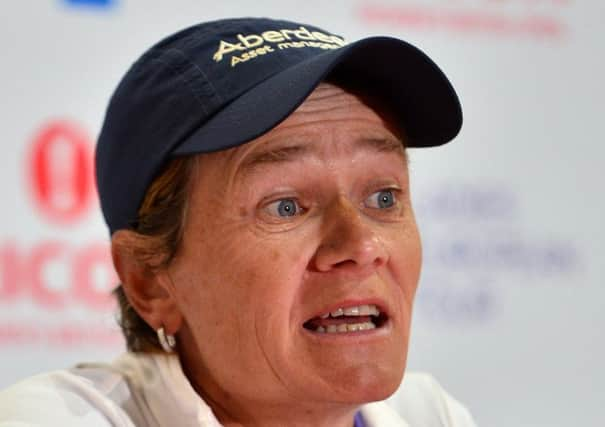 Catriona Matthew speaking at Kingsbarns.  Picture: Richard Martin-Roberts/Getty Images