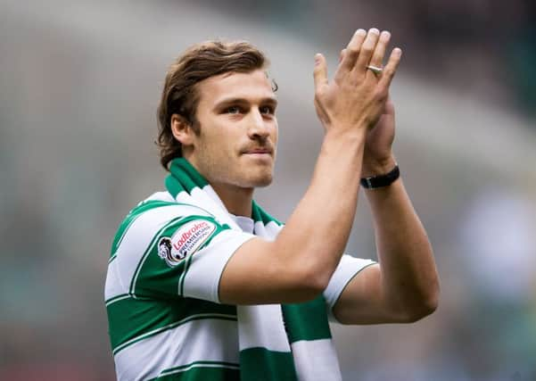 Erik Sviatchenko went off injured during Celtic's win in Rosenborg. Picture: John Devlin