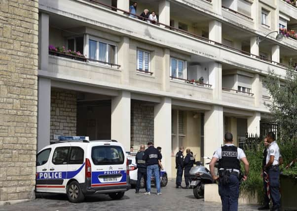 Police secure the area where a group of soldiers were hit by a car. Picture: Getty Images