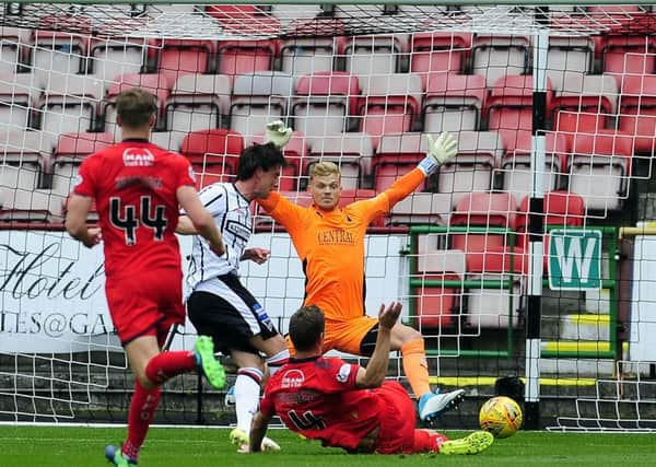 Joe Cardle nets for Dunfermline. Picture: Michael Gillen