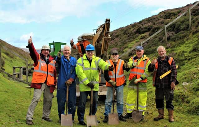 Terry Nicholson, Eddie Lund, Alan Mackie, Darren Welsh, Robert McCafferty, Martin Holingsworth and Graham Pascal celebrate the start of work. Picture: Hugh Dougherty