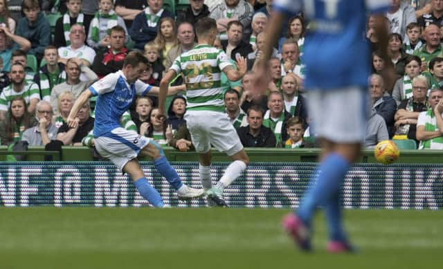 Steven MacLean knocks home the ball as a joke, thinking he was offside Photograph: Craig Williamson/SNS