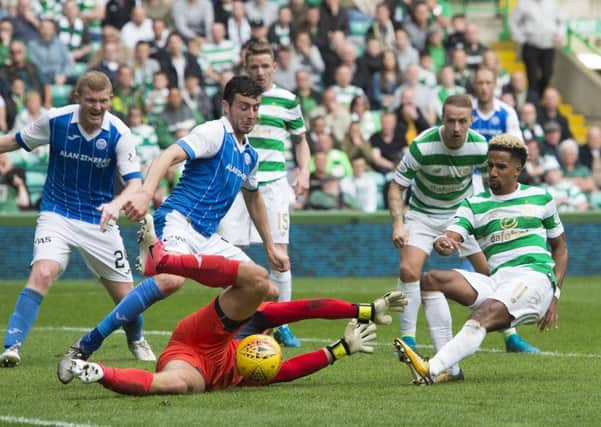 Scott Sinclair sees his shot saved in the Parkhead stalemate. Caption: SNS.