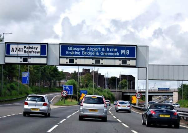 The work between Junction 28 at Glasgow Airport and Junction 30 at Erskine Bridge will begin on Sunday. PIC: www.geograph.co.uk