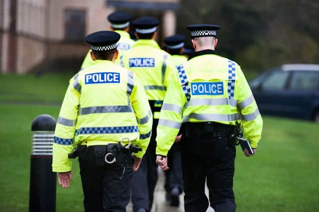 05/01/16 . Police Scotland College, Tulliallan. Police Scotland. Police probationers undertaking practical training at the college. arrest , law , police scotland , stock , STOCK , police stock , violence , crime , officer , WPC , police woman , notebook.