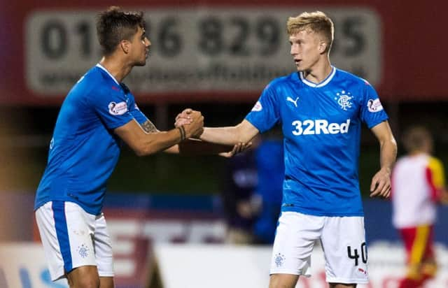 Ross McCrorie, right, with Fabio Cardoso. Picture: SNS