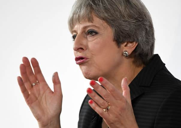 Theresa May gives her speech at the Complesso Santa Maria Novella in Florence. Picture:  Jeff J Mitchell/Getty