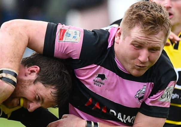 Pete McCallum thundered over for a try. Picture: Colin Renton/SNS